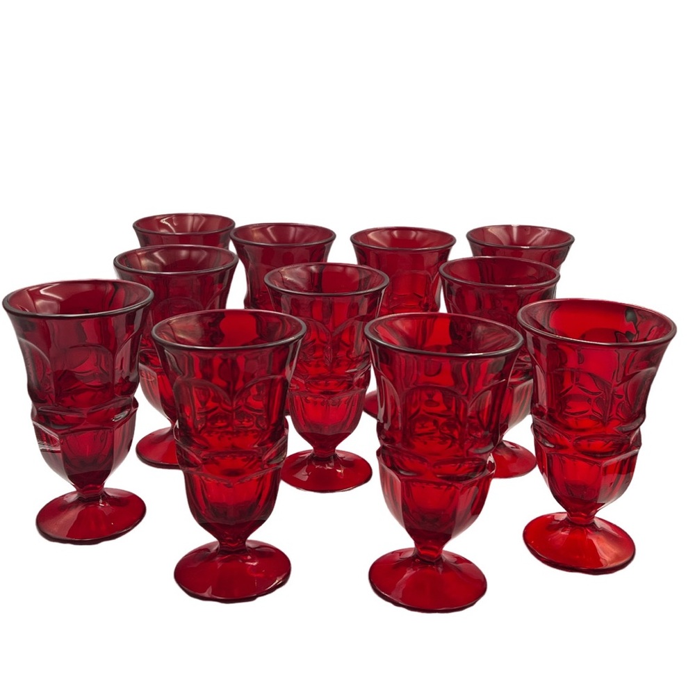 FOSTORIA Argus Rudy Red Iced Tea Glasses